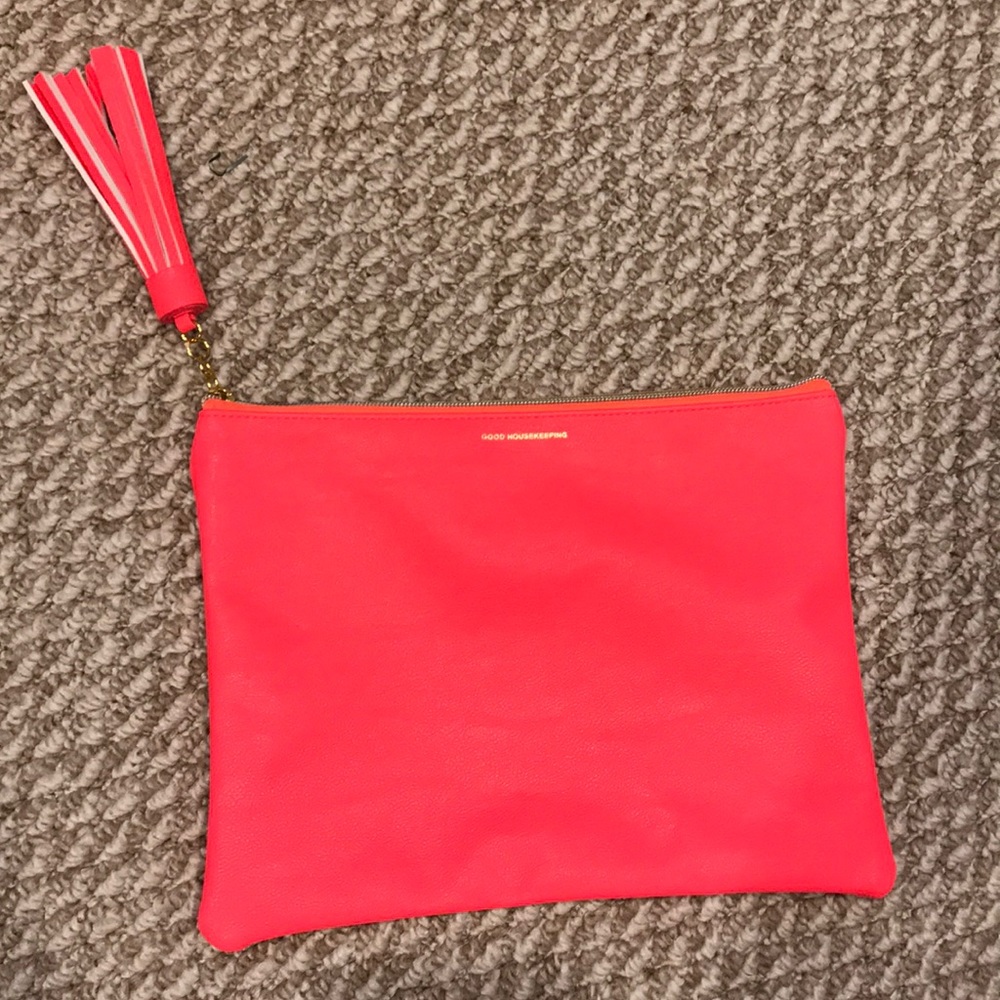Pink clutch.